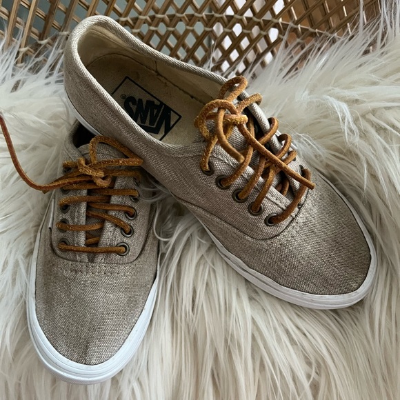 Vans Authentic Slim beige washed canvas with leather strings - Picture 3 of 5